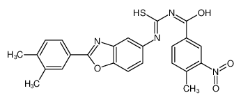 N-[[2-(3,4-dimethylphenyl)-1,3-benzoxazol-5-yl]carbamothioyl]-4-methyl-3-nitrobenzamide 5739-23-1