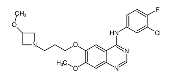 1456070-18-0 N-(3-chloro-4-fluorophenyl)-7-methoxy-6-(3-(3-methoxyazetidin-1-yl)propoxy)quinazolin-4-amine