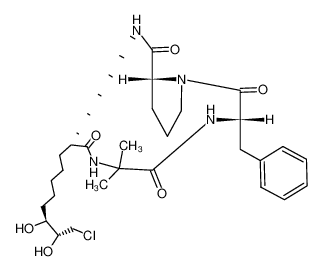 108072-00-0 spectrum, cyclo<(2(γ)-Amino-10-chloro-8(S),9(R)-dihydroxydecanoyl)-dimethylglycyl-(S)-phenylalanyl-(R)-prolyl>