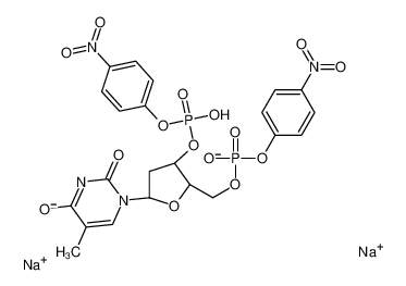 disodium,[(2R,3S,5R)-5-(5-methyl-2,4-dioxopyrimidin-1-yl)-2-[[(4-nitrophenoxy)-oxidophosphoryl]oxymethyl]oxolan-3-yl] (4-nitrophenyl) phosphate 24418-12-0