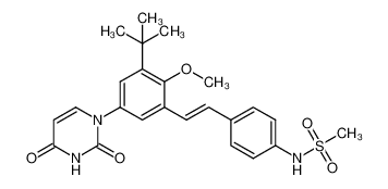 (E)-N-(4-(3-tert-butyl-5-(2,4-dioxo-3,4-dihydropyrimidin-1(2H)-yl)-2-methoxystyryl)phenyl)methanesulfonamide 1132936-00-5