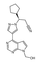 (R)-3-cyclopentyl-3-(4-(7-(hydroxymethyl)-7H-pyrrolo[2,3-d]pyrimidin-4-yl)-1H-pyrazol-1-yl)propanenitrile