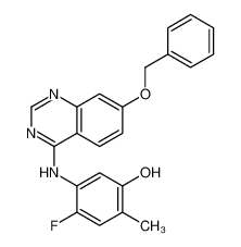 4-fluoro-2-methyl-5-[(7-phenylmethoxyquinazolin-4-yl)amino]phenol 193001-14-8