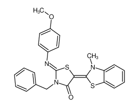 (5E)-3-benzyl-2-(4-methoxyphenyl)imino-5-(3-methyl-1,3-benzothiazol-2-ylidene)-1,3-thiazolidin-4-one 562825-00-7