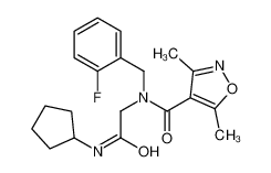 N-[2-(Cyclopentylamino)-2-oxoethyl]-N-(2-fluorobenzyl)-3,5-dimeth yl-1,2-oxazole-4-carboxamide 606134-90-1