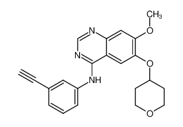 4-[(3-ethynyl-phenyl)amino]-6-(tetrahydropyran-4-yloxy)-7-methoxy-quinazoline 610303-43-0