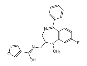 N-[(8-Fluoro-1-methyl-5-phenyl-2,3-dihydro-1H-1,4-benzodiazepin-2 -yl)methyl]-3-furamide 85118-42-9