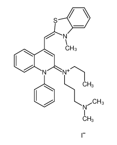 N,N-dimethyl-N'-[4-[(3-methyl-1,3-benzothiazol-2-ylidene)methyl]-1-phenylquinolin-1-ium-2-yl]-N'-propylpropane-1,3-diamine iodide