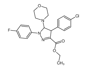 4-(4-Chlorphenyl)-1-(4-fluorphenyl)-5-morpholino-4,5-dihydro-pyrazol-3-carbonsaeure-ethylester 81321-40-6