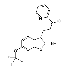 3-(2-pyridin-2-ylsulfinylethyl)-6-(trifluoromethoxy)-1,3-benzothiazol-2-imine 130997-48-7