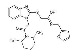 2-({1-[2-(2,6-Dimethyl-1-piperidinyl)-2-oxoethyl]-1H-benzimidazol -2-yl}sulfanyl)-N-(2-furylmethyl)acetamide 606110-41-2