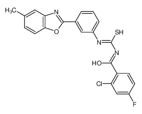 2-chloro-4-fluoro-N-[[3-(5-methyl-1,3-benzoxazol-2-yl)phenyl]carbamothioyl]benzamide 593238-51-8