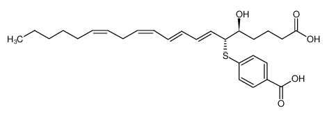 4-[(4S,5R)-1-carboxy-4-hydroxynonadeca-6,8,10,13-tetraen-5-yl]sulfanylbenzoic acid 154978-38-8