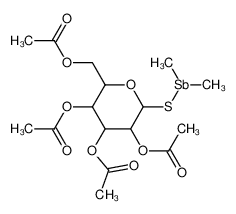 57586-96-6 structure, C16H25O9SSb