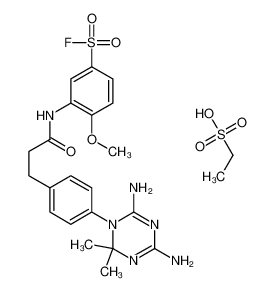 3-[3-[4-(4,6-diamino-2,2-dimethyl-1,3,5-triazin-1-yl)phenyl]propanoylamino]-4-methoxybenzenesulfonyl fluoride,ethanesulfonic acid