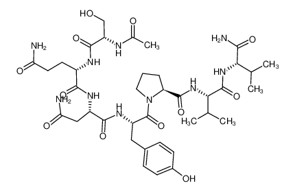 2-[(2-acetamido-3-hydroxypropanoyl)amino]-N-[4-amino-1-[[1-[2-[[1-[(1-amino-3-methyl-1-oxobutan-2-yl)amino]-3-methyl-1-oxobutan-2-yl]carbamoyl]pyrrolidin-1-yl]-3-(4-hydroxyphenyl)-1-oxopropan-2-yl]amino]-1,4-dioxobutan-2-yl]pentanediamide 121822-32-0