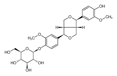 (2S,3R,4S,5S,6R)-2-(4-((1R,3aS,4R,6aS)-4-(4-hydroxy-3-methoxyphenyl)tetrahydro-1H,3H-furo[3,4-c]furan-1-yl)-2-methoxyphenoxy)-6-(hydroxymethyl)tetrahydro-2H-pyran-3,4,5-triol 41607-20-9