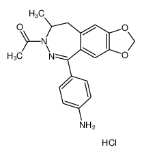 1-(4-氨基苯基)-3-乙酰基-4-甲基-7,8-亚甲基-二氧基-3,4-二氢-5H-2,3-苯并二氮杂卓