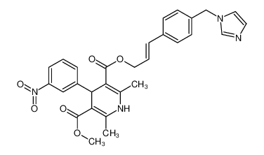 (2E)-3-[4-(1H-Imidazol-1-ylmethyl)phenyl]-2-propen-1-yl methyl 2, 6-dimethyl-4-(3-nitrophenyl)-1,4-dihydro-3,5-pyridinedicarboxylat e