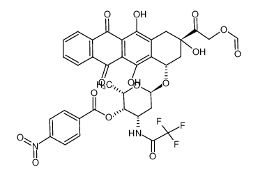 104274-37-5 (2S,3S,4S,6R)-6-(((1S,3S)-3-(2-(formyloxy)acetyl)-3,5,12-trihydroxy-6,11-dioxo-1,2,3,4,6,11-hexahydrotetracen-1-yl)oxy)-2-methyl-4-(2,2,2-trifluoroacetamido)tetrahydro-2H-pyran-3-yl 4-nitrobenzoate