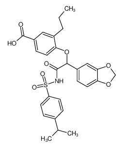 N-[4-iso-propylbenzenesulfonyl]-2-(4-carboxy-2-propylphenoxy)-2-(3,4-methylenedioxyphenyl)acetamide 159590-37-1