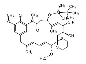 75340-66-8 spectrum, (5S,6E,8S,9S,12R,13E,15E)-5-((tert-butyldimethylsilyl)oxy)-6-chloro-9-hydroxy-5,12-dimethoxy-2,6,8,16-tetramethylspiro[2-aza-1(1,3)-benzenacycloheptadecaphanene-11,2'-[1,3]dithiane]-6,13,15-trien-3-one