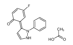 acetic acid,(6E)-4-fluoro-6-(2-phenyl-1H-pyrazol-3-ylidene)cyclohexa-2,4-dien-1-one 1173021-97-0