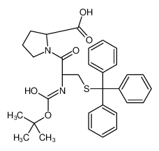 (2S)-1-[(2R)-2-[(2-methylpropan-2-yl)oxycarbonylamino]-3-tritylsulfanylpropanoyl]pyrrolidine-2-carboxylic acid 40472-53-5