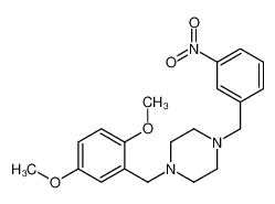 1-[(2,5-dimethoxyphenyl)methyl]-4-[(3-nitrophenyl)methyl]piperazine 5879-92-5