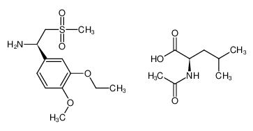 (R)-1-(3-ethoxy-4-methoxyphenyl)-2-(methylsulfonyl)ethylamine N-acetyl-D-leucine salt 608142-28-5