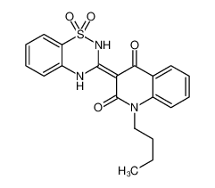 (3E)-1-butyl-3-(1,1-dioxo-4H-1λ<sup>6</sup>,2,4-benzothiadiazin-3-ylidene)quinoline-2,4-dione 303776-83-2