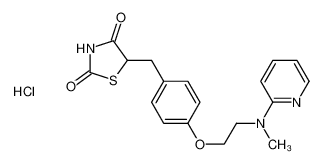 5-[[4-[2-[methyl(pyridin-2-yl)amino]ethoxy]phenyl]methyl]-1,3-thiazolidine-2,4-dione,hydrochloride 302543-62-0