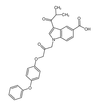 3-(2-甲基-1-氧代丙基)-1-[2-氧代-3-(4-苯氧基苯氧基)丙基]-1H-吲哚-5-羧酸