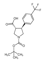 (+)-trans-1-(tert-butoxycarbonyl)-4-(4-(trifluoromethyl)-phenyl)pyrrolidine-3-carboxylic acid 1227844-93-0