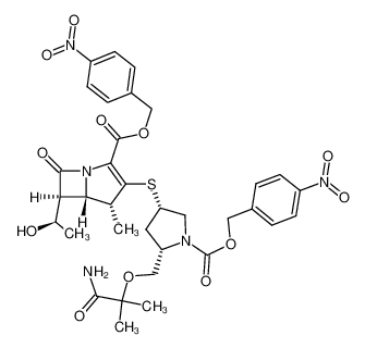 (4R,5S,6S)-3-[(3S,5S)-5-(1-Carbamoyl-1-methyl-ethoxymethyl)-1-(4-nitro-benzyloxycarbonyl)-pyrrolidin-3-ylsulfanyl]-6-((R)-1-hydroxy-ethyl)-4-methyl-7-oxo-1-aza-bicyclo[3.2.0]hept-2-ene-2-carboxylic acid 4-nitro-benzyl ester