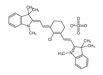 2-[2-[2-chloro-3-[2-(1,3,3-trimethylindol-1-ium-2-yl)ethenyl]cyclohex-2-en-1-ylidene]ethylidene]-1,3,3-trimethylindole,perchlorate 102185-03-5