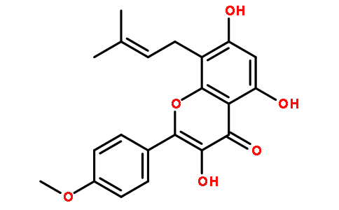 3,5,7-trihydroxy-2-(4-methoxyphenyl)-8-(3-methylbut-2-enyl)chromen-4-one 98%