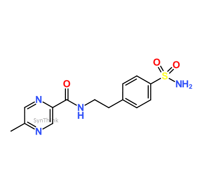 N-[2-[4-(Aminosulfonyl)phenyl]ethyl]-5-methyl-2-pyrazinecarboxamide; 4-[2-(5-Methylpyrazinyl-2-carboxamido)ethyl]benzenesulfonamide; 5-Methyl-N-(p-sulfamoylphenethyl)pyrazinecarboxamide 95%