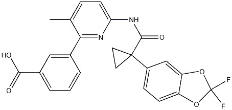 3-[6-[[1-(2,2-difluoro-1,3-benzodioxol-5-yl)cyclopropanecarbonyl]amino]-3-methylpyridin-2-yl]benzoic acid 98%