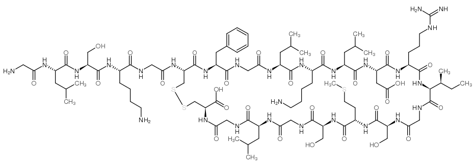 GLY-LEU-SER-LYS-GLY-CYS-PHE-GLY-LEU-LYS-LEU-ASP-ARG-ILE-GLY-SER-MET-SER-GLY-LEU-GLY-CYS(DISULFIDE BRIDGE:CYS6-CYS22)